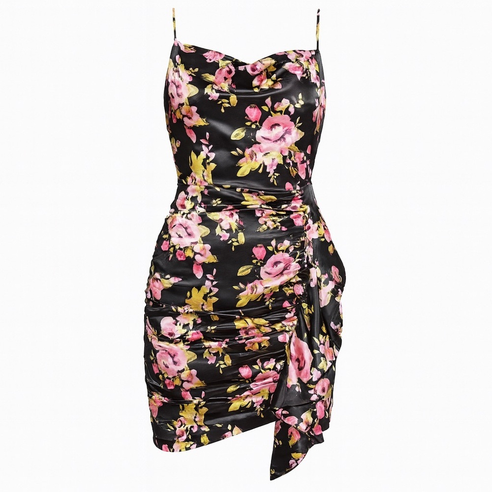 LIKELY Asta Floral Black and Pink Women's Dress​​